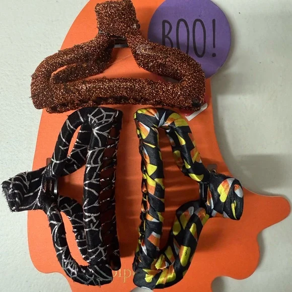 Piper K | Hair | Halloween Hair Claw Clips Set Black Orange  display picture 2
